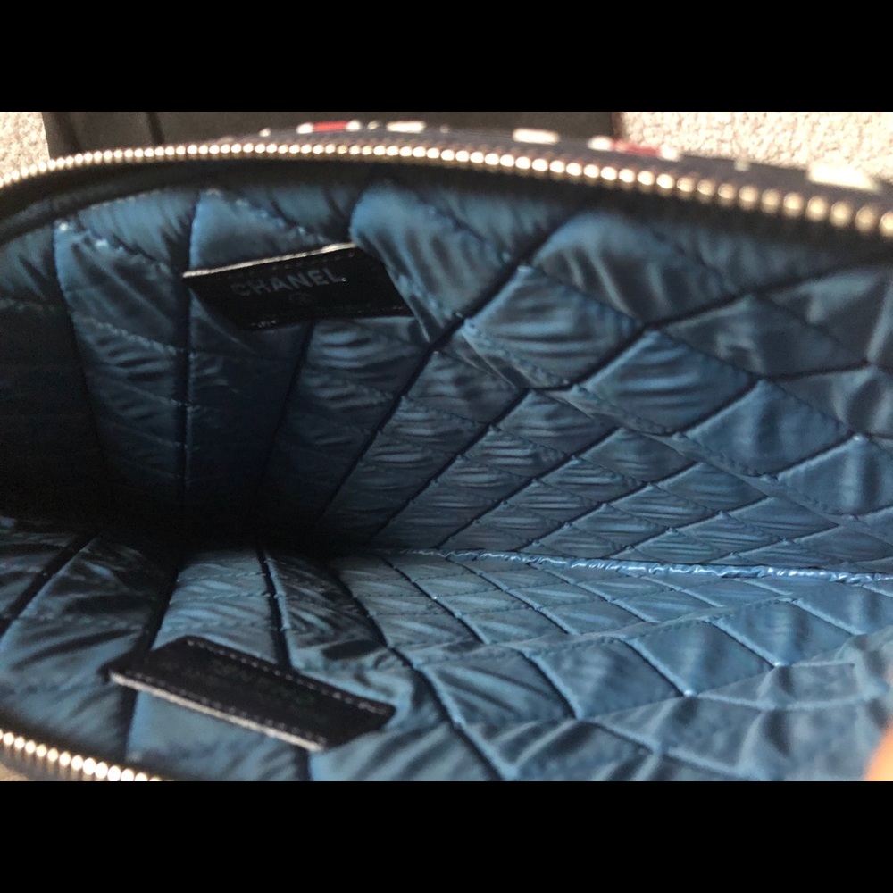 Chanel Quilted Cloth Floral Cosmetic Case - Picture 5 of 7
